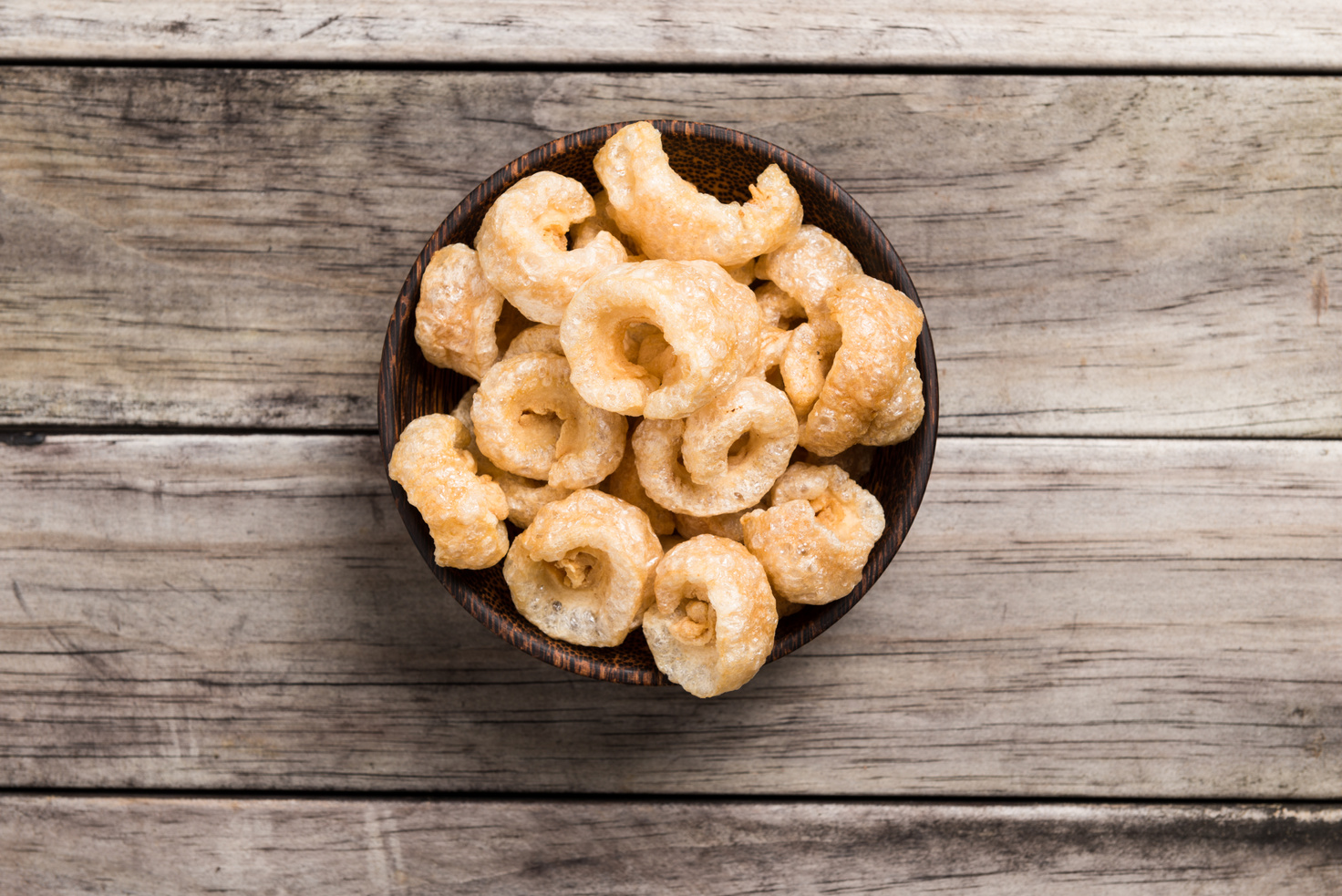 Pork rinds also known as chicharon or chicharrones